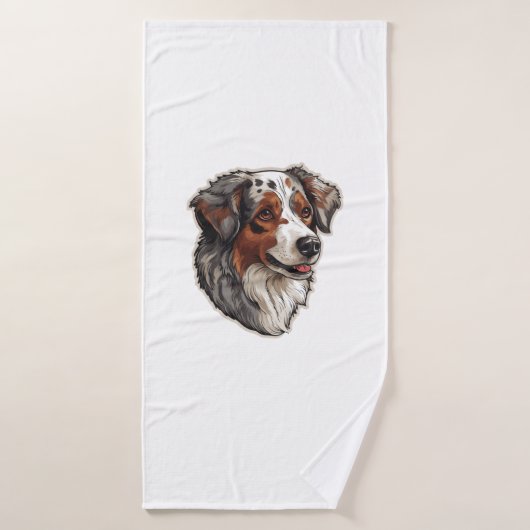 Chien de berger australien 1 (Serviette de bain)