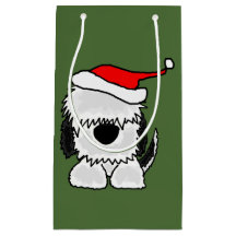 Chien de berger d'amusement dans le sac de cadeau