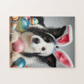 Chien de Border Collie de Pâques avec Puzzle de Œu (Horizontal)