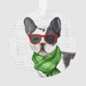 Chien de Boston Terrier avec nom et photo Noël (dos)