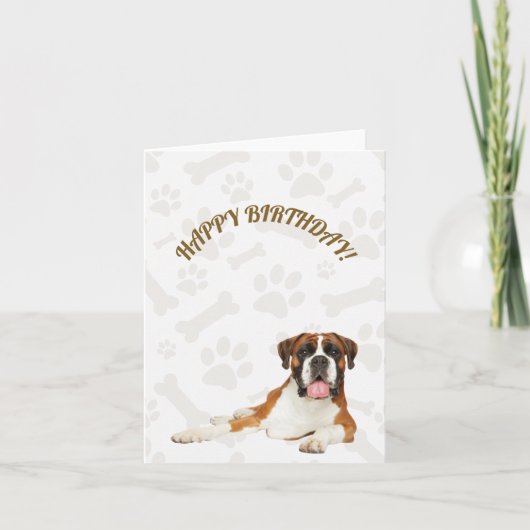 Chien de boxe Bonne carte d'anniversaire (Devant)