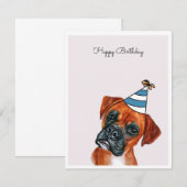 Chien de boxe rouge avec carte Casquette de fête (Devant / Derrière)