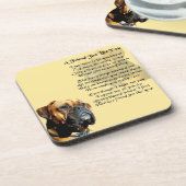 Chien de boxeur - dessous de verre de poème d'ami (Côté gauche)