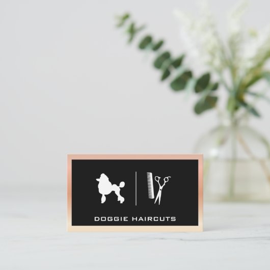 Chien de caniche | Carte de visite en croissance (Debout devant)