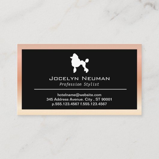 Chien de caniche | Carte de visite en croissance (Dos)