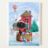 Chien de caniche dans la neige Maison de chien de (Dos)