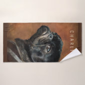 Chien de Carlin noir (Serviette de bain)