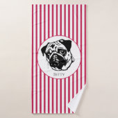 chien de carlin personnalisé tendance élégant pers (Serviette de bain)