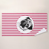 chien de carlin personnalisé tendance élégant pers (Serviette de bain)