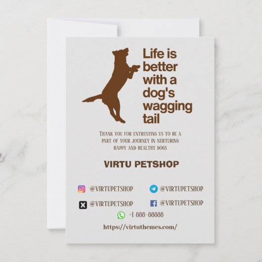 chien de carte de remerciements (Devant)