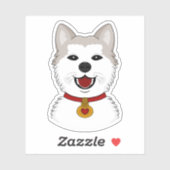 Chien de Cartoon Akita - sticker vinyle (Feuille)