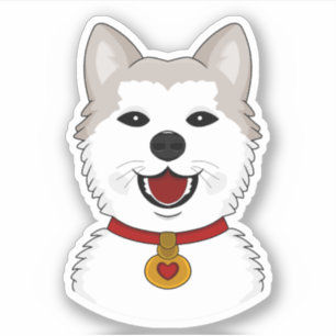 Chien de Cartoon Akita - sticker vinyle