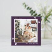 Chien de chat violet propriétaire photo Carte de J (Debout devant)