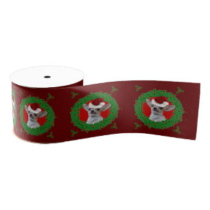 Chien de chiwawa de Noël 3" ruban de gros-grain