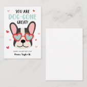 Chien de classe Valentine's Day Cartes pour enfant (Devant / Derrière)