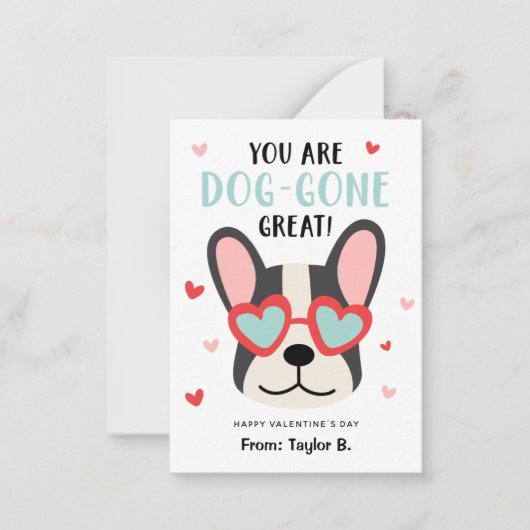 Chien de classe Valentine's Day Cartes pour enfant (Devant)