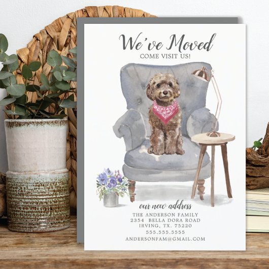 Chien de Cockapo Brown | Faire-part de déplacement