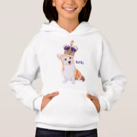 Chien de corgi d'aquarelle dans la couronne royale