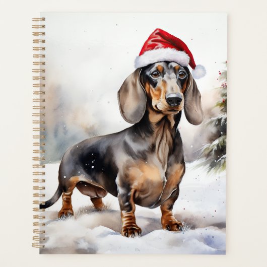 Chien de Dachshund à Noël de neige (Devant)
