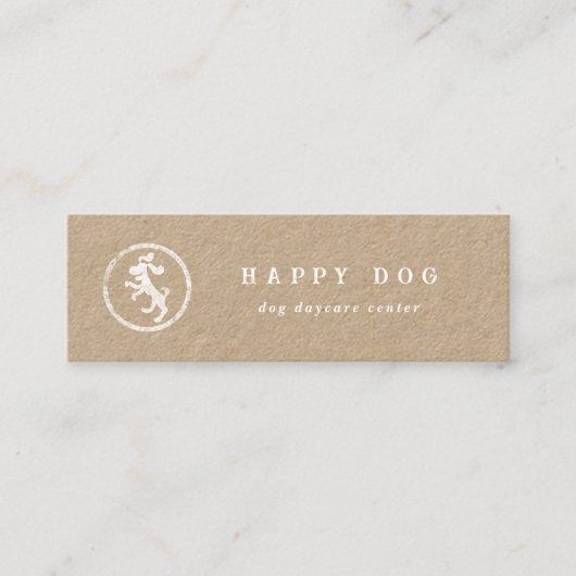 Chien de danse rustique kraft logo mini carte de v (Devant)