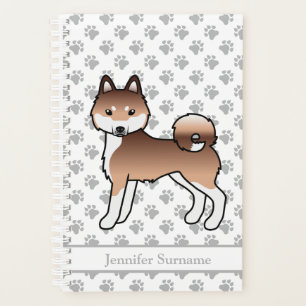 Chien De Dessin Animé Alaskan Klee Kai Rouge Et Bl