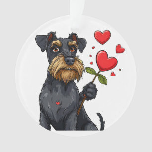 Chien de Dessin Animé avec Fleur de Cœur Cadeau po