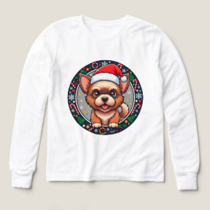 Chien de dessin animé de Noël festif