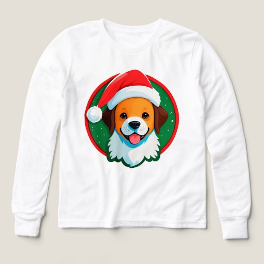 Chien de dessin animé de Noël festif (Motif recto)