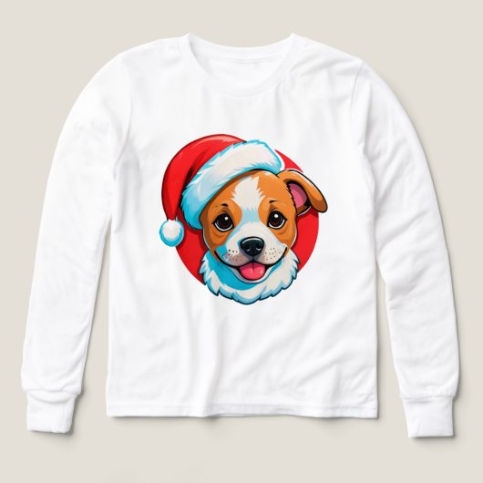 Chien de dessin animé de Noël festif (Motif recto)