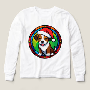 Chien de dessin animé de Noël festif
