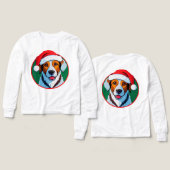 Chien de dessin animé de Noël festif (Motif Recto et Verso)