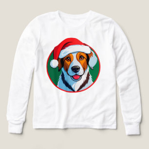 Chien de dessin animé de Noël festif