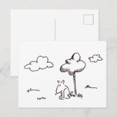 Chien de dessin animé drôle sous carte postale de (Devant / Derrière)