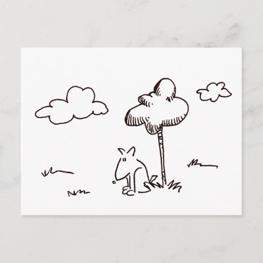 Chien de dessin animé drôle sous carte postale de (Devant)