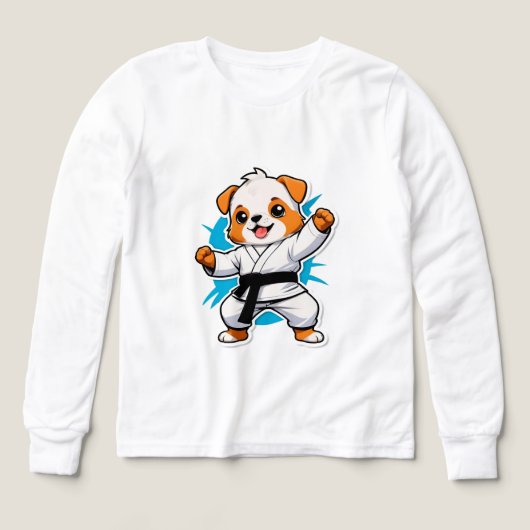 Chien de dessin animé joyeux en gi de karaté (Motif recto)