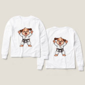 Chien de dessin animé joyeux en gi de karaté (Motif Recto et Verso)