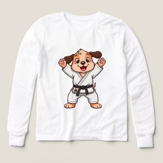 Chien de dessin animé joyeux en gi de karaté (Motif recto)