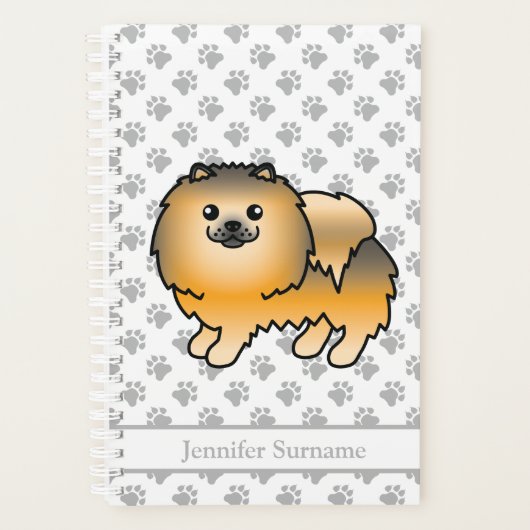 Chien de dessin animé Pomeranian sable orange & Te (Devant)
