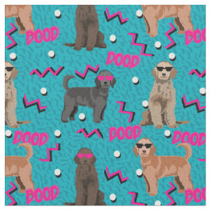 Chien de doodle doré en tissu Dood des années 80