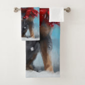 Chien de Heeler Bleu à Noël de neige (En situation)