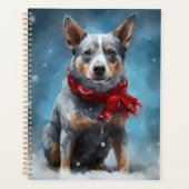Chien de Heeler Bleu à Noël de neige (Devant)