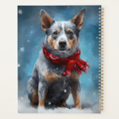 Chien de Heeler Bleu à Noël de neige (Dos)
