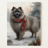 Chien de Keeshond à Noël de neige (Dos)