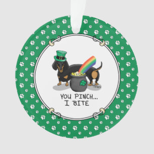 Chien de la Saint Patrick Dachshund (noir et bronz