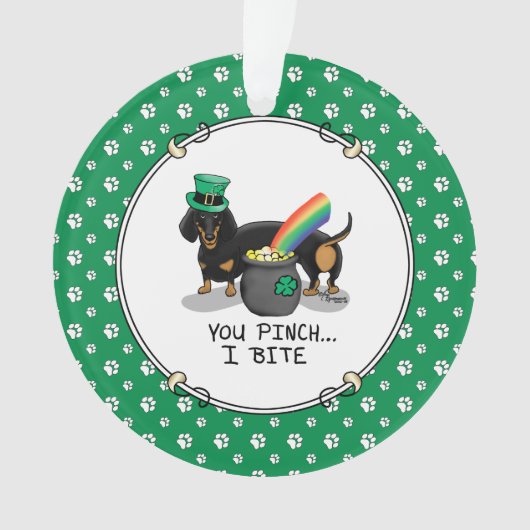 Chien de la Saint Patrick Dachshund (noir et bronz (devant)