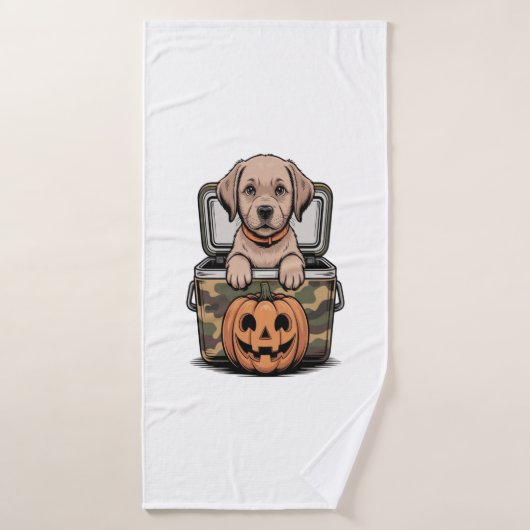 Chien de laboratoire brun Halloween épouvantable (Serviette de bain)