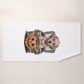 Chien de laboratoire brun Halloween épouvantable (Serviette de bain)