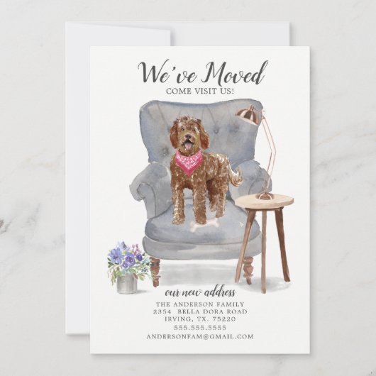 Chien de Labradoodle | Faire-part de déplacement (Devant)