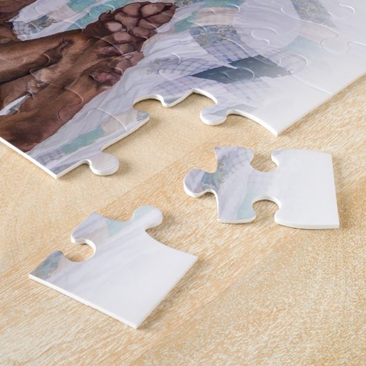 Chien de labrador retriever, dormant, puzzle (Côté)