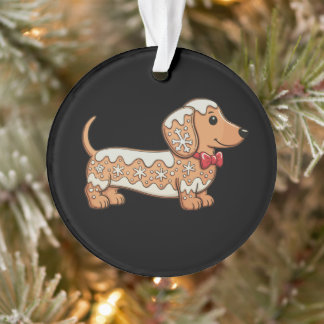 Chien de Noël au pain d'épice Dachshund